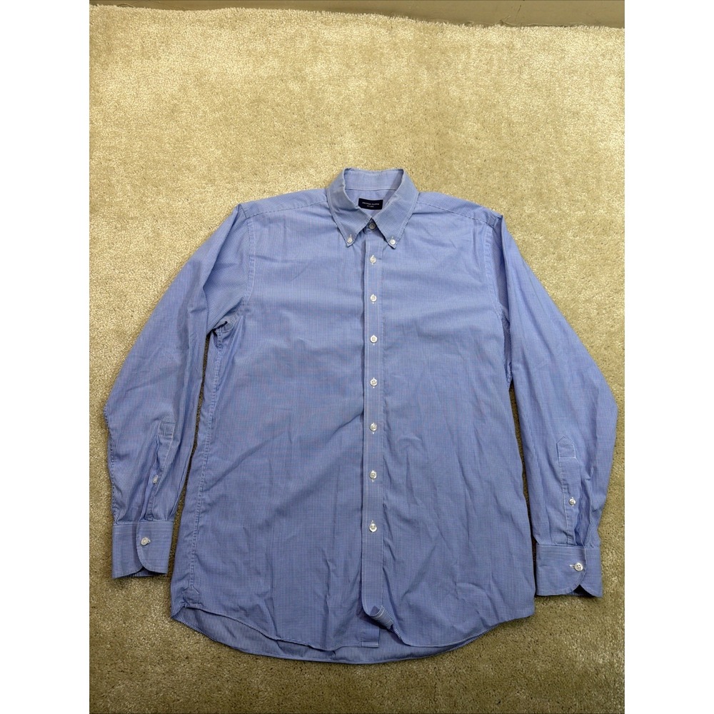 Proper Cloth Button Down Shirt Mens XL Blue White Gingham Preppy Lightweight